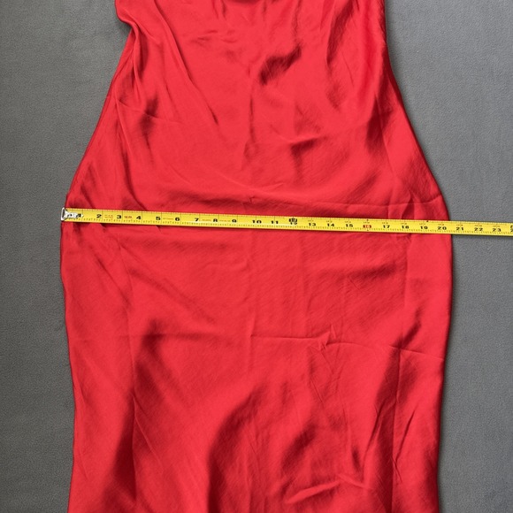 Bardot Slip Dress Satin Midi Cowl Neck Neiman Marcus NWT Sz Large 10 Red‎ - Picture 9 of 16